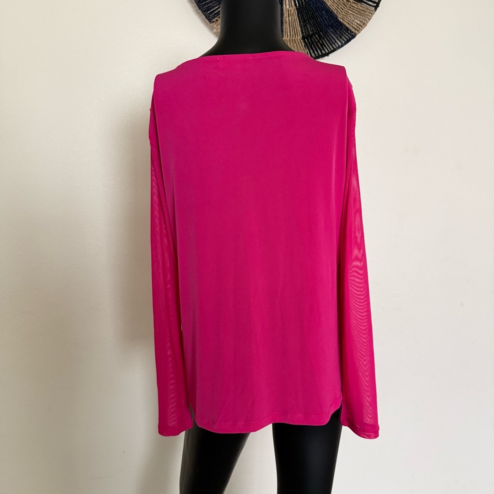 Calvin Klein Vibrant Pink Twist Blouse - Picture 12 of 12